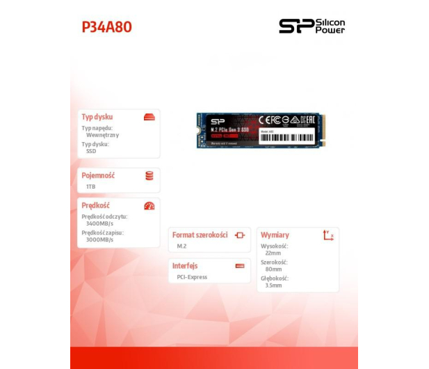 Silicon Power 1TB M.2 PCIe NVMe A80 - 508129 - zdjęcie 6